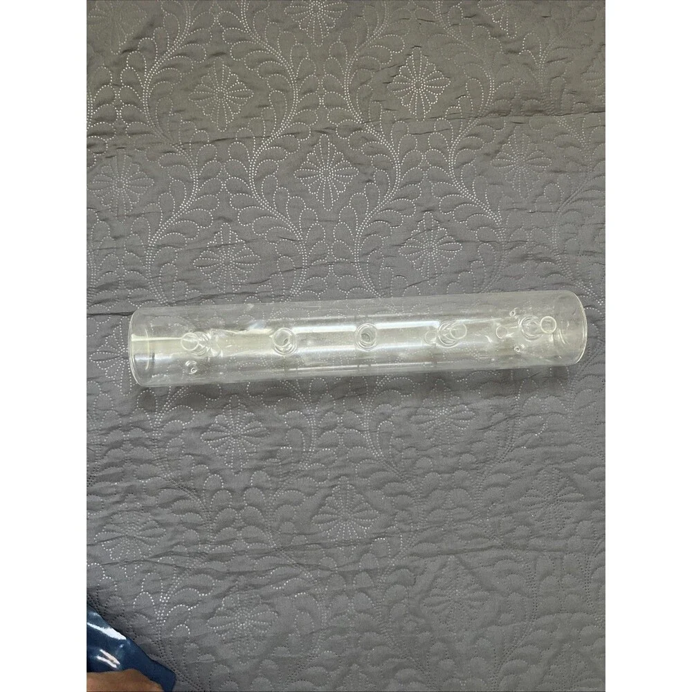 VTG 5-Hole Flute Tube Vase, Clear Blown Glass Flower Bud Succulent  Centerpiece